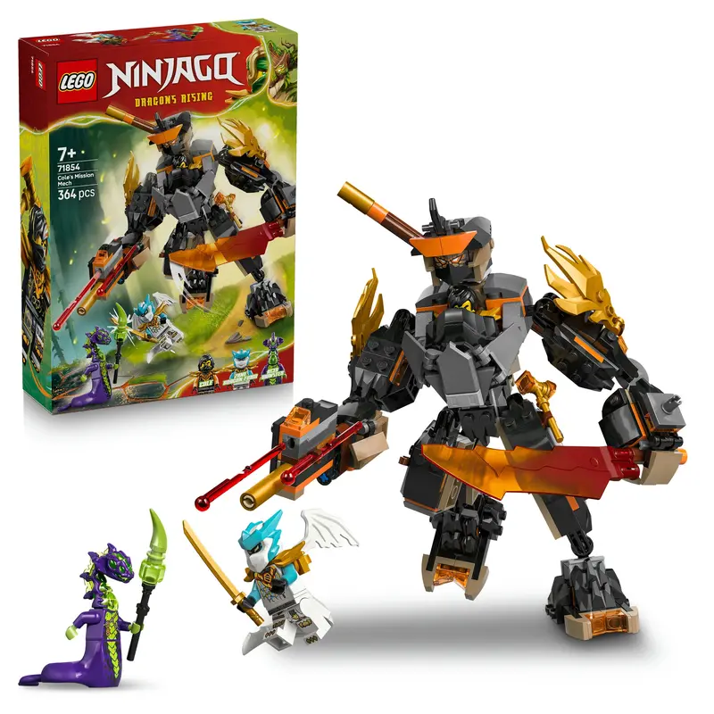 Lego® Ninjago® Cole's Missiemecha En Draak Zane - Ninjaspeelgoed - Speelset Met 3 Minifiguren - 71854 1