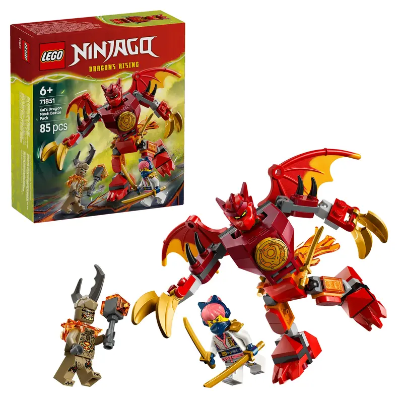 Lego® Ninjago® Kai's Drakenmecha Strijdpakket - Mechaspeelgoed - Speelset Met 3 Minifiguren - 71851 1