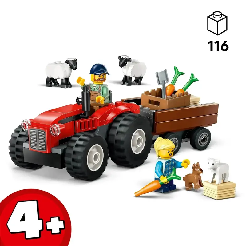 Lego Rode Tractor Met Aanhanger En Schapen 60461 City 2
