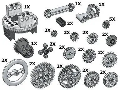 Lego Technic Gear Wheels 10076 Bulk Bricks 1