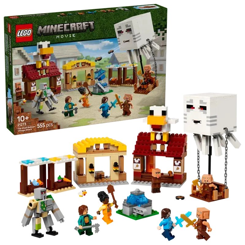 Lego The Ghast Balloon Village Attack 21273 Minecraft 1