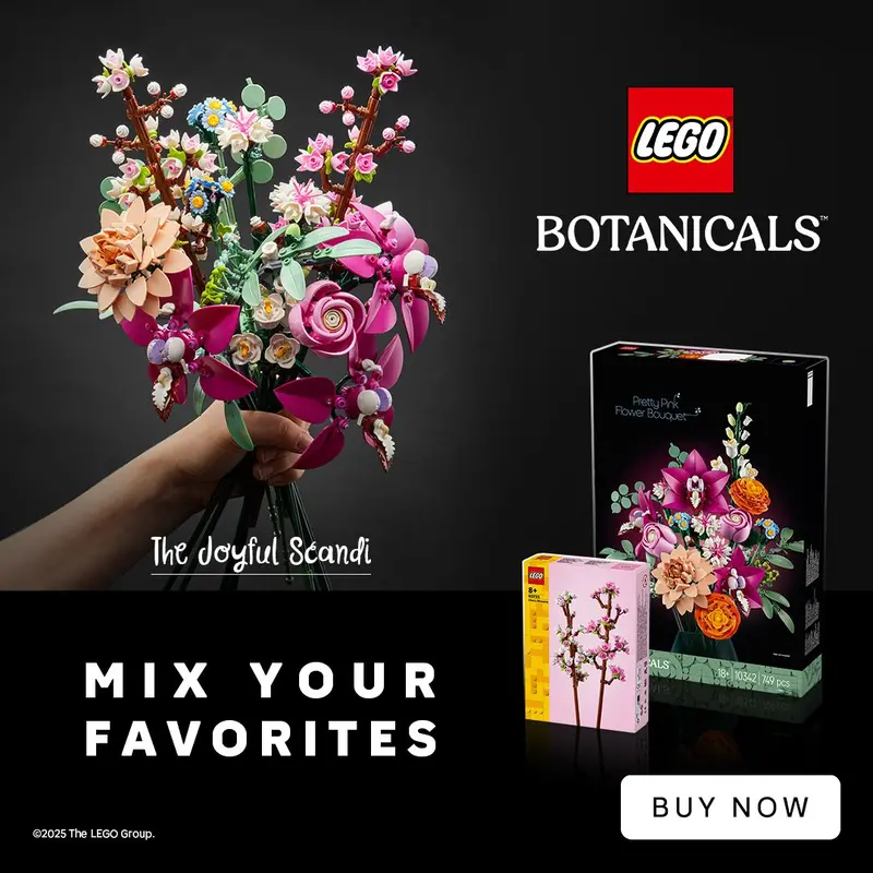Lego "The Joyfull Scandi": Lego 40725 Kersenbloesem & Lego 10342 Roze Boeket 1