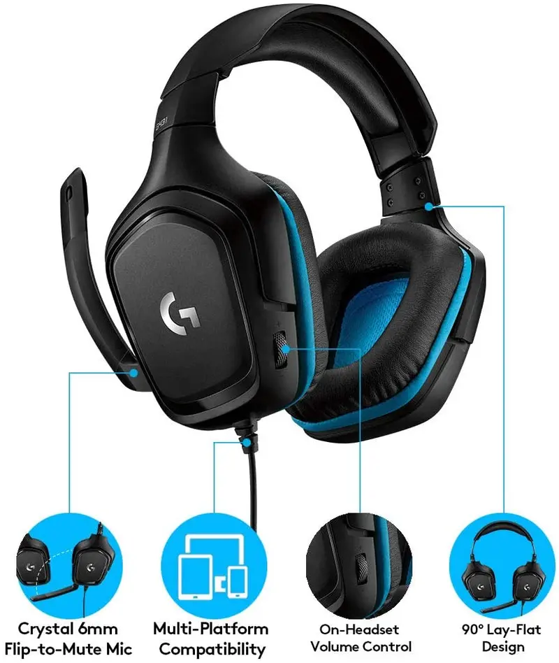 Logitech G431 7.1 Surround Sound Gaming Headset 2