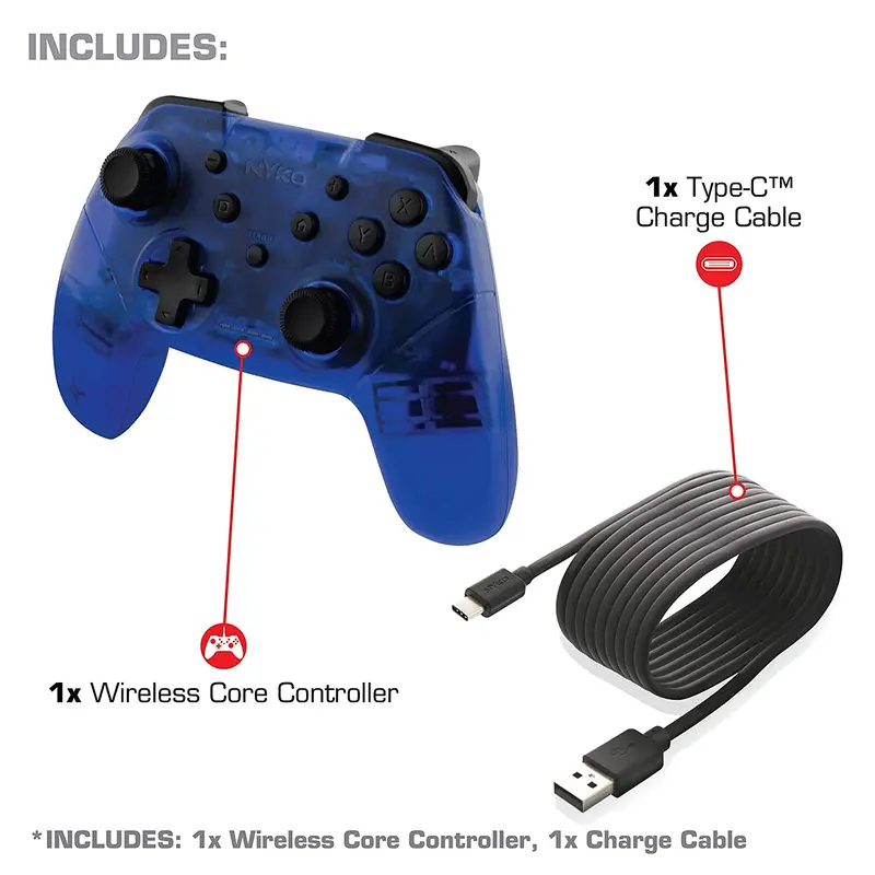 Nyko Nsw Wireless Core Controller Translucent Blue (87263) 2