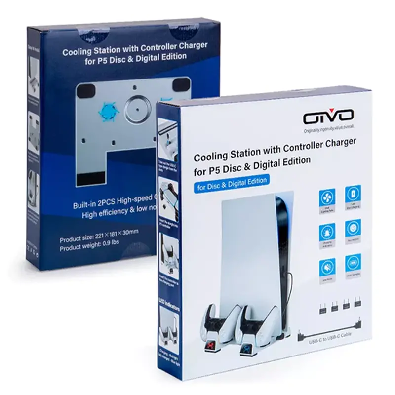 Oivo Ps5 Cooling Station W/ Controller Charger (For Disc/Digital Console) (Iv-P5241) 1