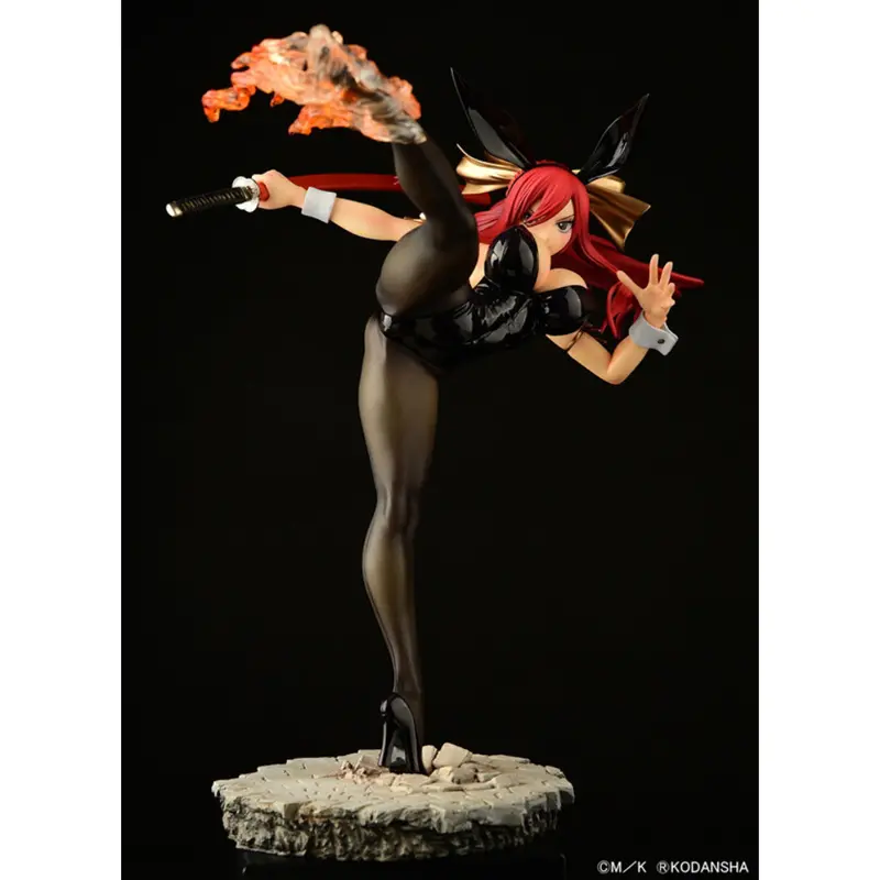 Orcatoys Fairy Tail - Erza Scarlet High Kick Ver. Black Bunny Figurine 1