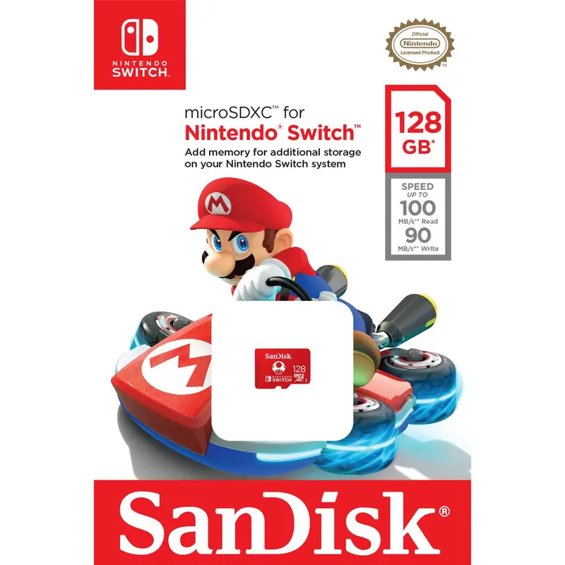Sandisk 128Gb Micro Sdxc For Nintendo Switch (Mario Design) 1