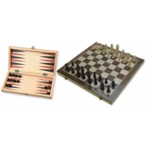 Schaak/Backgammon Klapcasette Ingelegd 29Cm 1