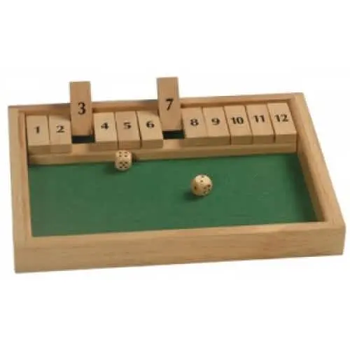 Shut The Box Dobbelsp.12 Cijf.31X23x3 Cm 1