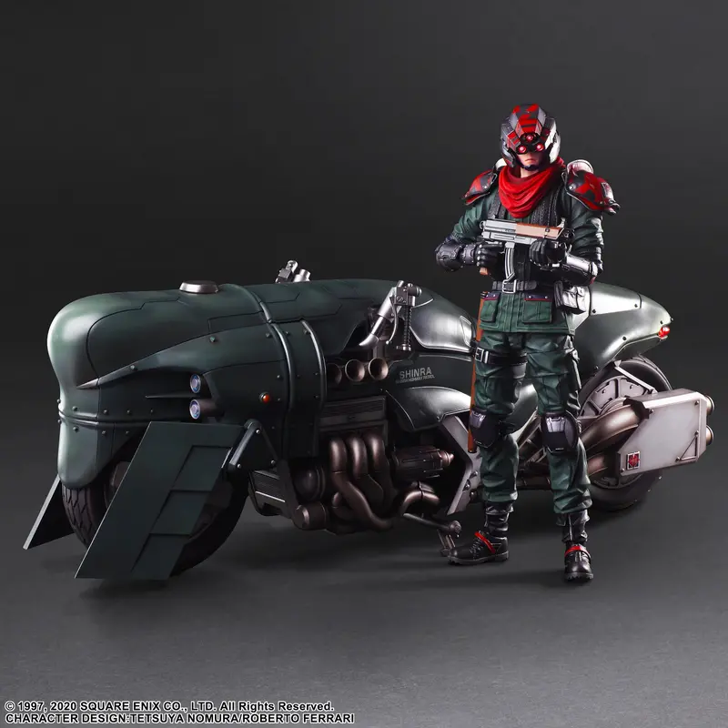 Square Enix Final Fantasy Vii Remake Play Arts Kai Action Figure - Shinra Elite Security Officer & Motorcycle Set 1
