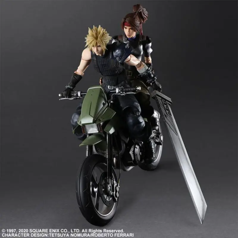 Square Enix Play Arts Kai - Final Fantasy Vii Remake Action Figure - Jessie, Cloud & Motorcycle Set 1
