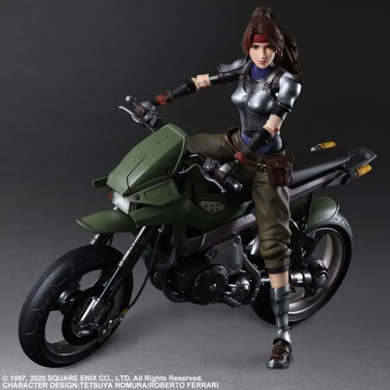 Square Enix Play Arts Kai - Final Fantasy Vii Remake Action Figure - Jessie & Motorcycle Set 1
