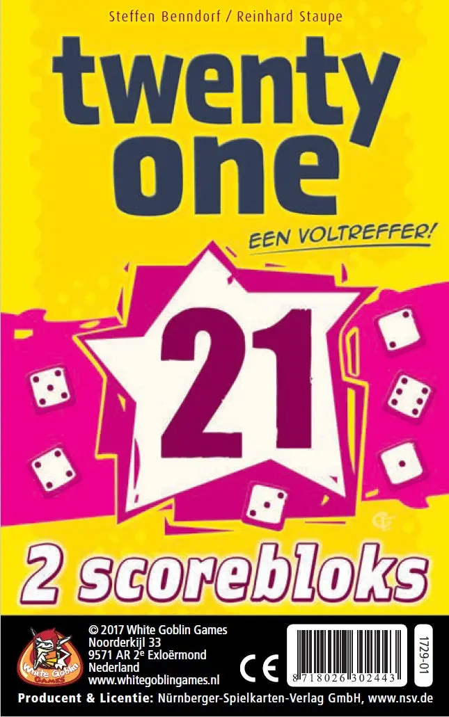 Twenty One (21) Scoreblok 1