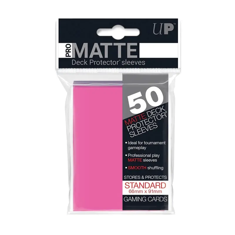 Ultra Pro Deck Protector Matte Bright Pink 50Ct (Standard Size) 1