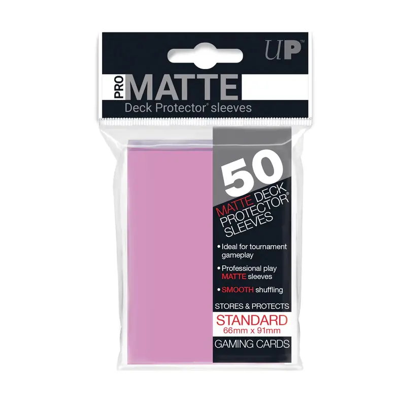 Ultra Pro Deck Protector Matte Pink 50Ct (Standard Size) 1