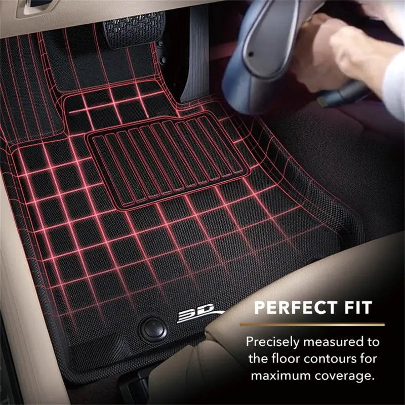 3D Maxpider Custom Fit All-Weather Floor Mats For 2011–2013 Kia Sorento (7-Seater, Kagu 3Rd Row) – Black 2