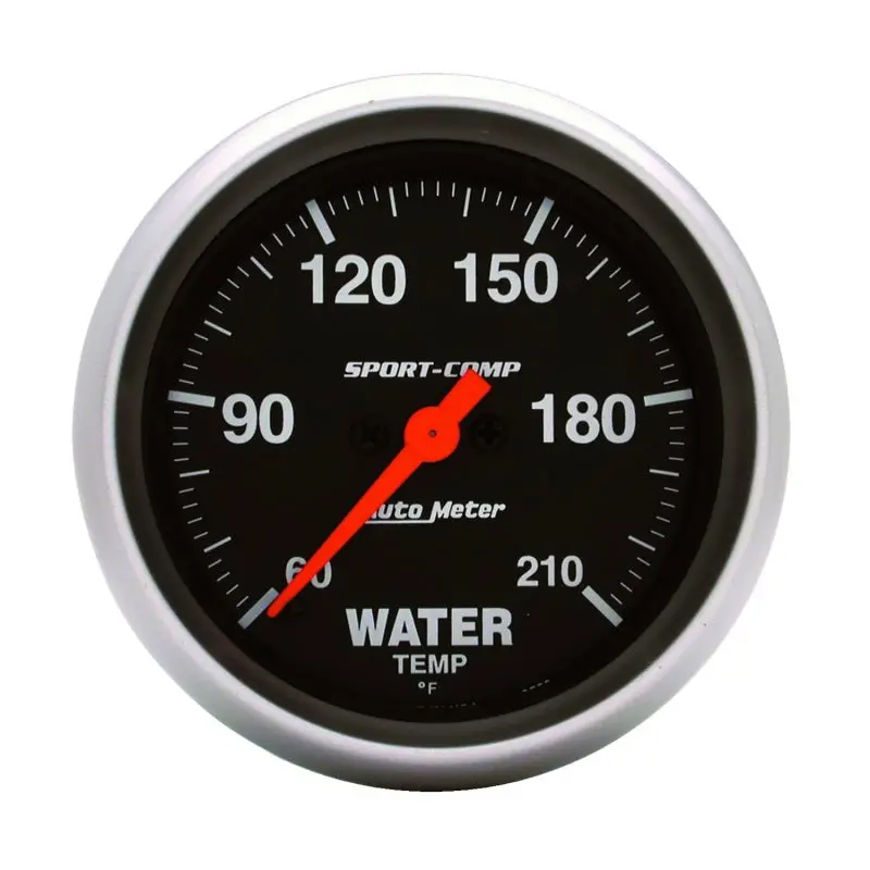 Autometer Sport-Comp Stepper Motor Water Temperature Gauge – 2-5/8", 60–210°F Range 1