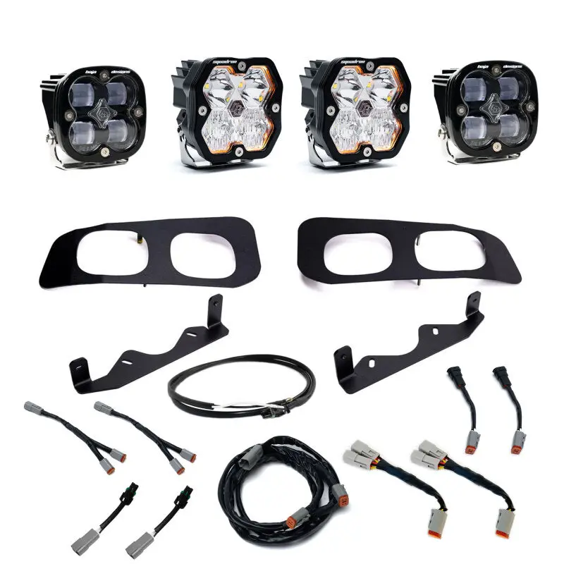 Baja Designs 23-25 Ford Sd Squadron Sport/Sae 2.0 Dual Fog Pocket Kit Upfitter (Sae Fog) - Clear 1