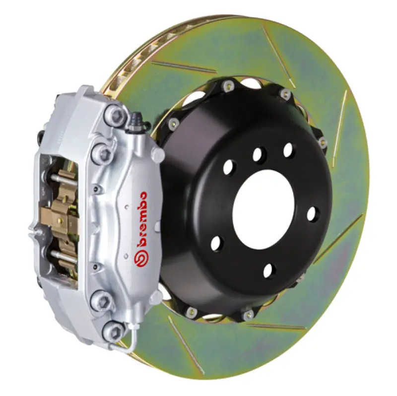 Brembo 11-12 1M Rear Gt Bbk 4 Piston Cast 345X28 2Pc Rotor Slotted Type-1-Silver 1