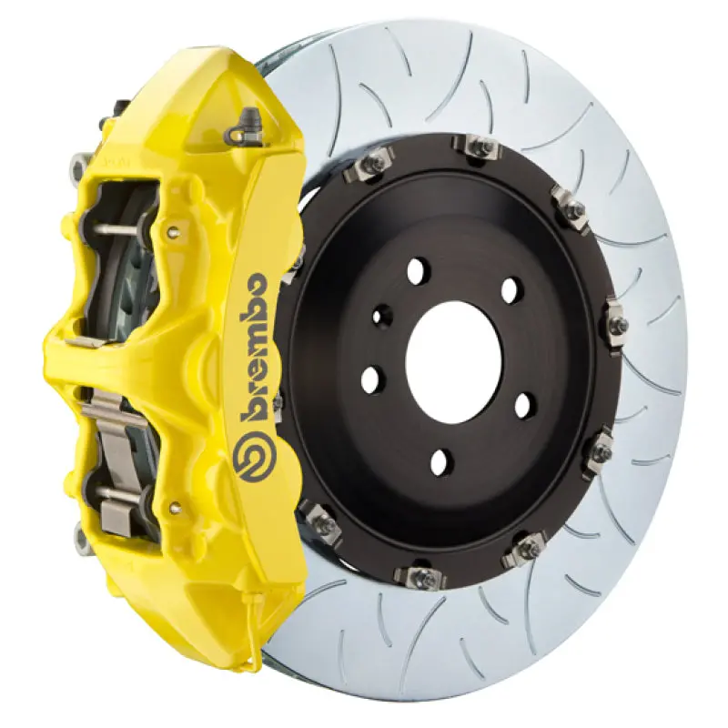 Brembo Gt Big Brake Kit – Front, 6-Piston Calipers, 405×34Mm Two-Piece Slotted Rotors (Yellow Finish) 1