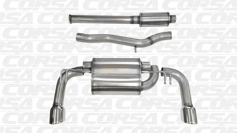 Corsa Sport Dual Rear Cat-Back Exhaust System For 2008–2014 Mitsubishi Lancer Evolution X Sedan (2.0L) 1