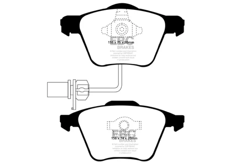 Ebc Redstuff High-Performance Front Brake Pads For 2005–2008 Audi A4 2.0T 1