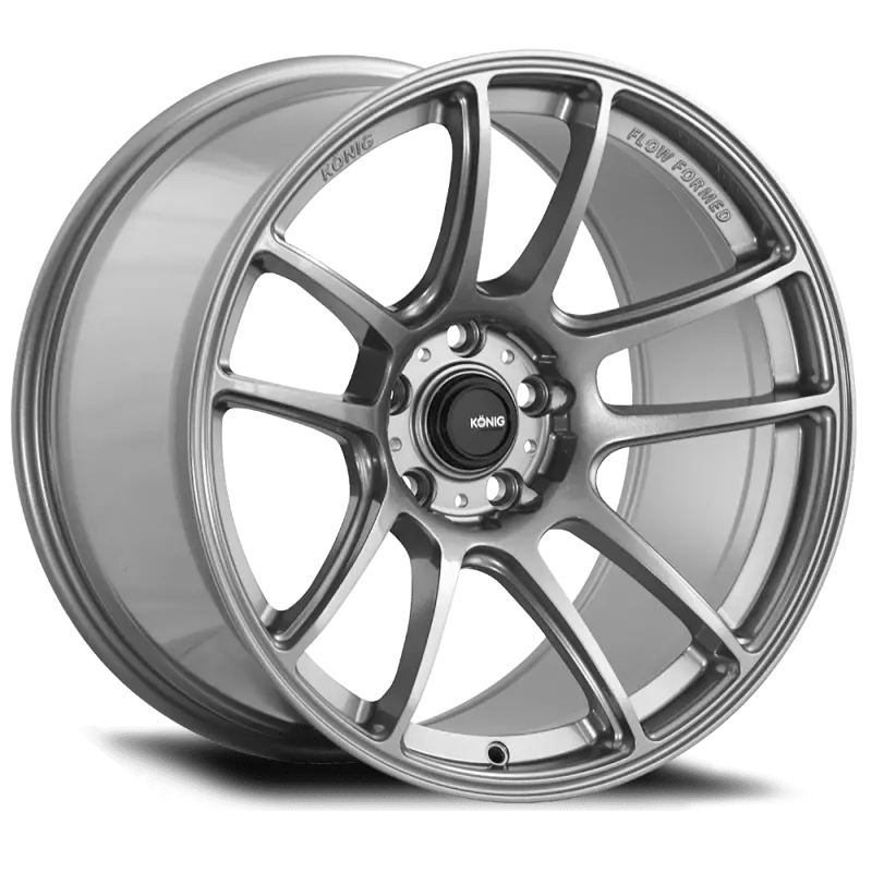 Konig Heliogram Flow-Formed Alloy Wheel – 18X9.5 Inches, 5X114.3Mm Bolt Pattern, +25Mm Offset, Titanium Metallic Knurled Finish 1