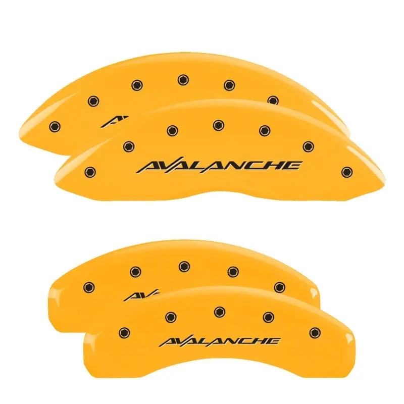 Mgp Engraved Caliper Covers For 2001 Chevrolet Tahoe – Avalanche Yellow On Black Charcoal Finish 1