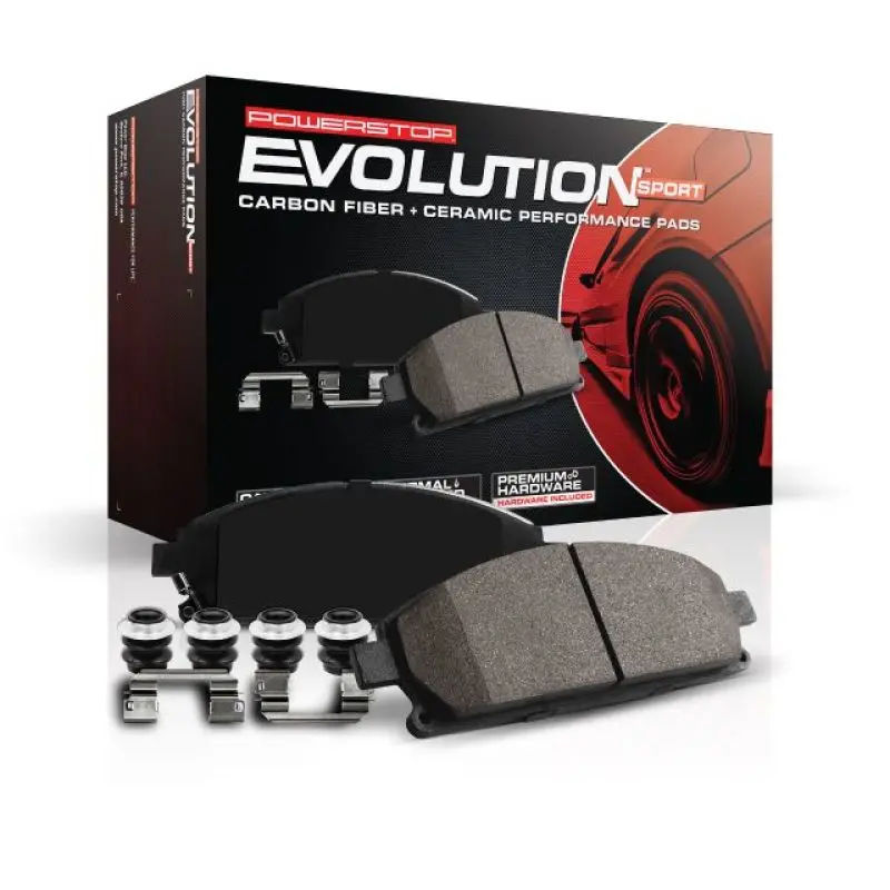 Power Stop Z23 Evolution Sport Brake Pads With Hardware – Front Set For 1987–1989 Ford Country Squire 2