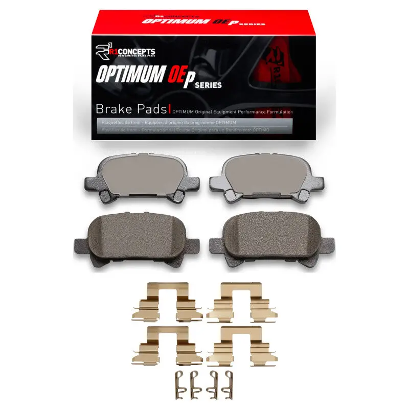 R1 Rear Brake Pad And Hardware Kit For 2002–2008 Toyota Avalon – Oe-Style Optimum Replacement 1