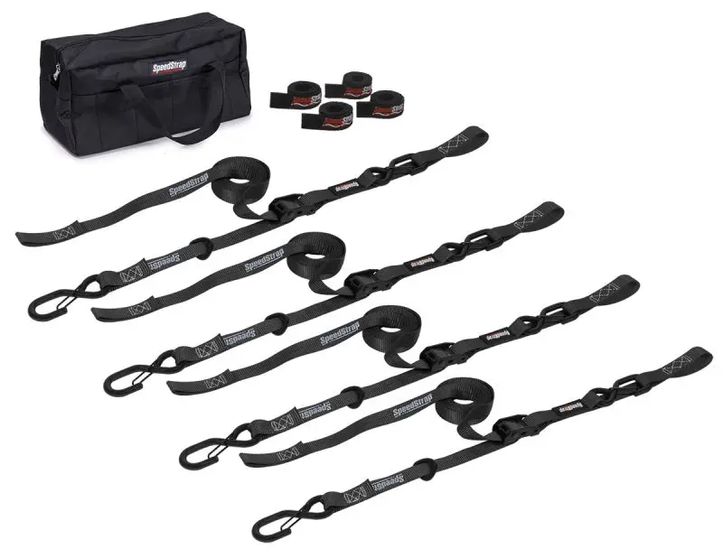 Speedstrap 1-Inch Black Motorcycle Tie-Down Strap Kit 1