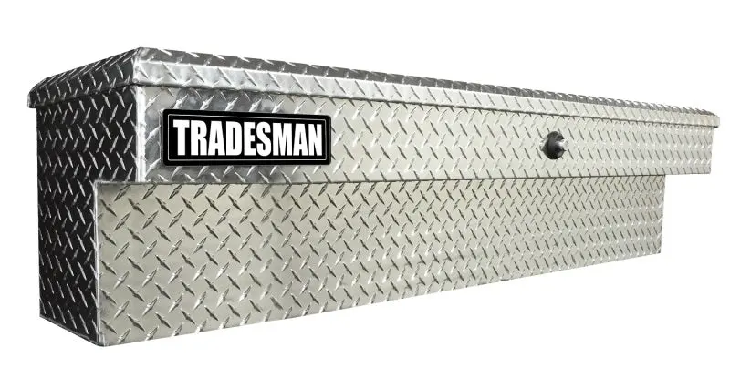 Tradesman Aluminum Side Bin Truck Tool Box W/Push Button (70In.) - Brite 1