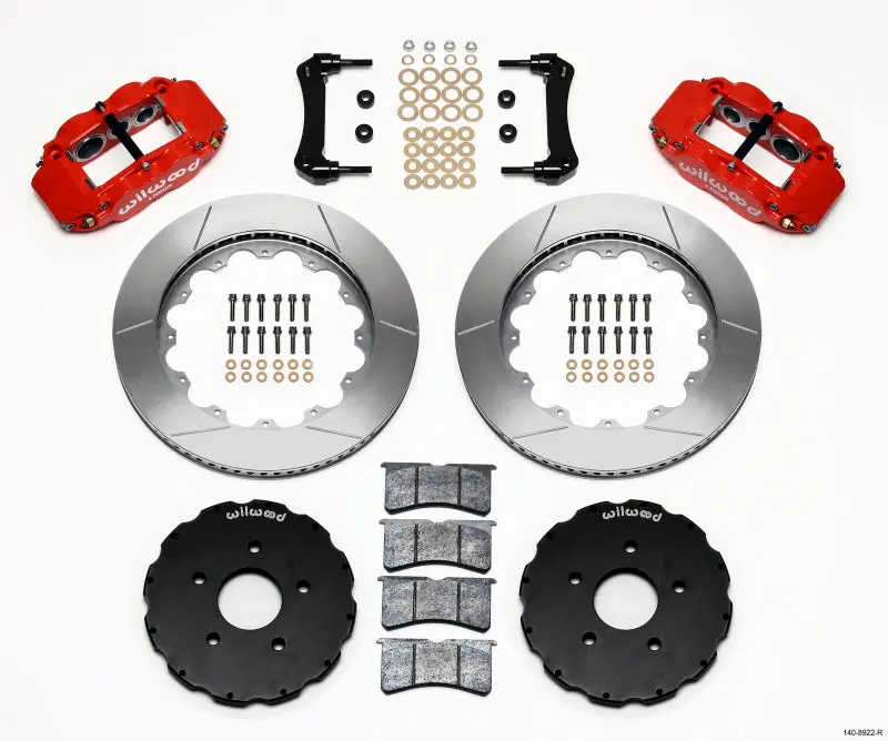Wilwood Narrow Superlite 6R Front Hat Kit – 14" Diameter, Red Finish, Fits 2005+ Corvette C6 1
