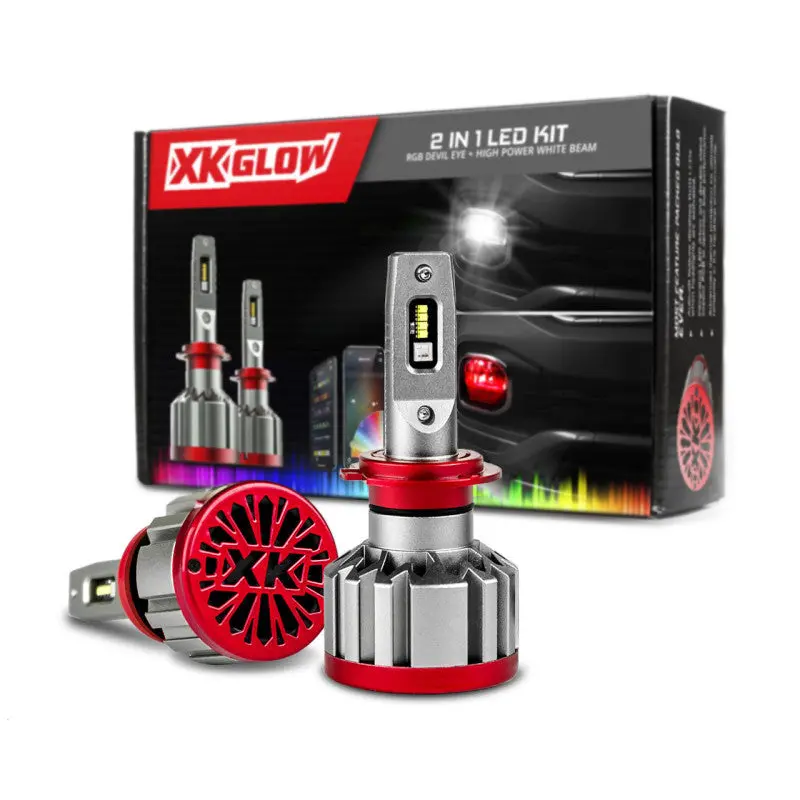Xkchrome Rgb/Led 2-In-1 Headlight Bulb Kit – 9004 Dual-Mode, Million-Color Control Via App 1